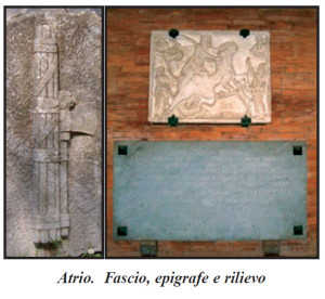 Atrio del Mitreo. Il grande Fascio littorio in foto vi era originariamente presente.